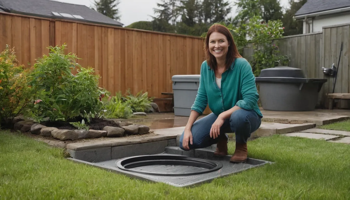 Provider checking a septic tank access lid at a home in the St. Louis area